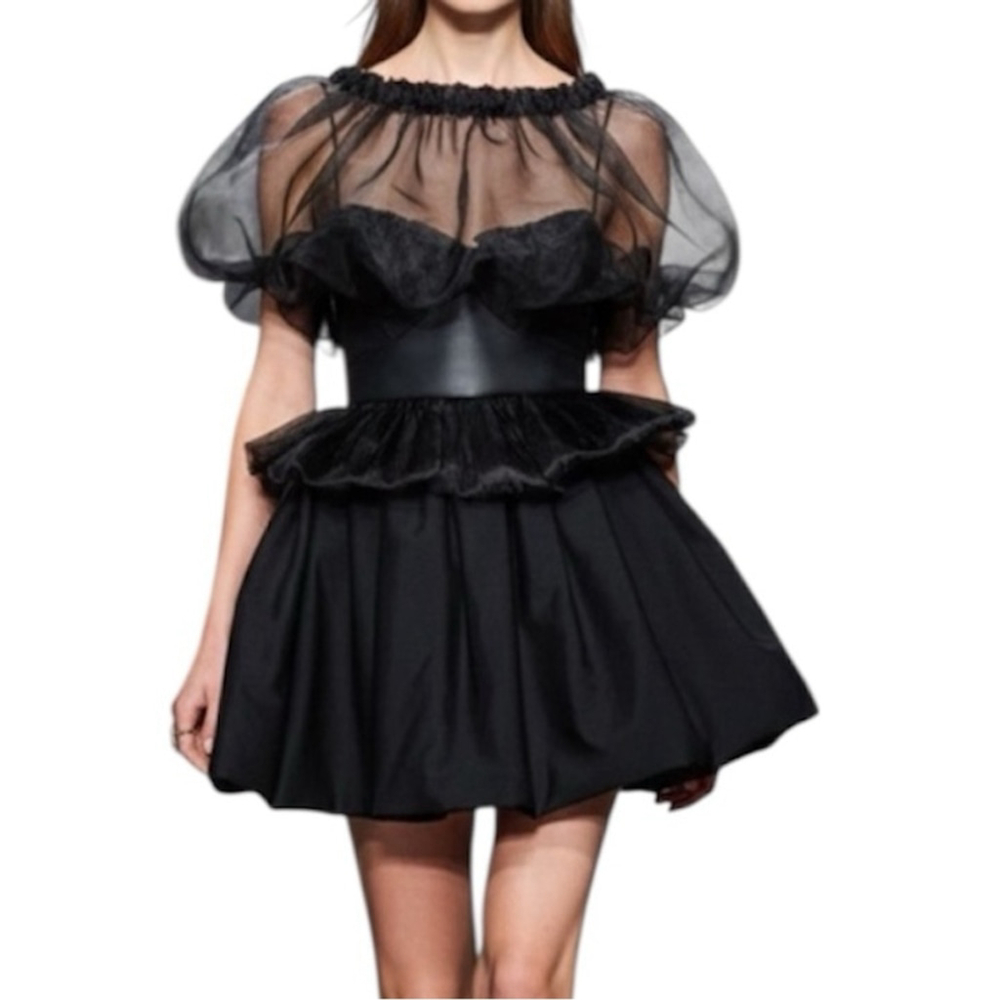 NWT Nicklas Skovgaard AnnaBelle Black Mini Dress Size Large